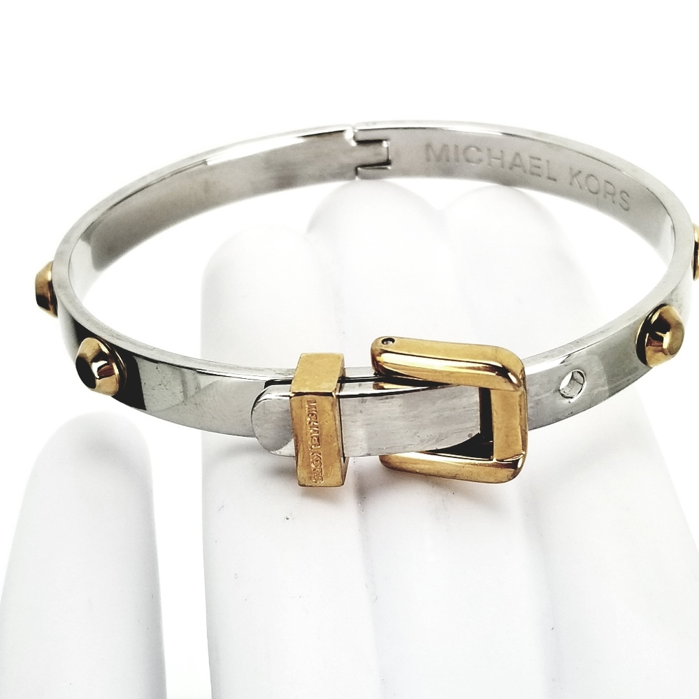 Michael Kors Gold Tone Heritage Astor Buckle Studd